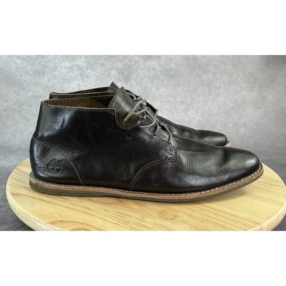 TIMBERLAND Boots Mens Size 9.5 Brown Revenia Leather Chukka Standard Width Lace - Picture 1 of 12